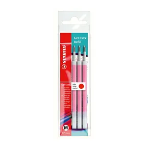 Rollermine „Gel Exxx“, rot, 0,5 mm, Gummi, STABILO [3 Stück]