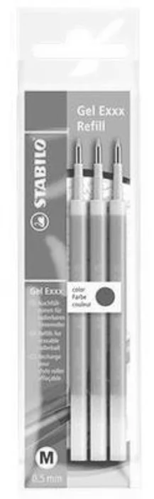 Hauptproduktbild Náplň do rolleru "Gel Exxx", modrá, 0,5 mm, gumovací, STABILO [3 ks]