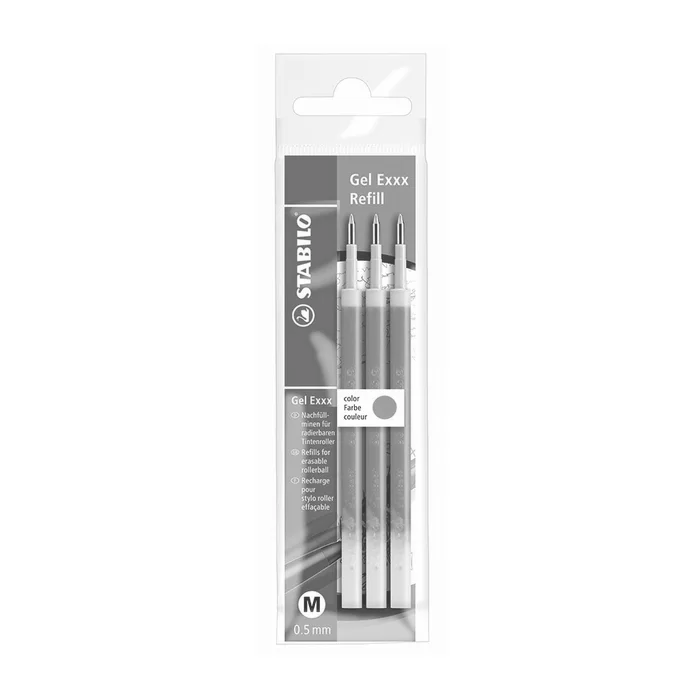 Hauptproduktbild Náplň do rolleru "Gel Exxx", tyrkysová, 0,5 mm, gumovací, STABILO [3 ks]