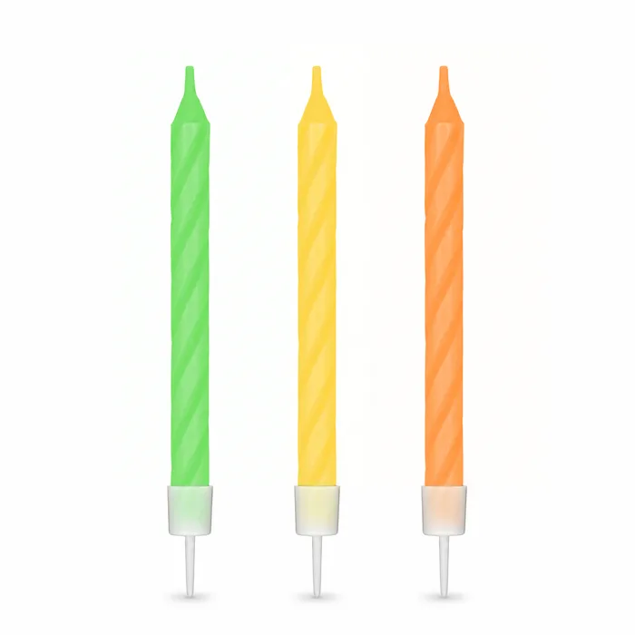Hauptproduktbild Narozeninová svíčka se stojánkem neon Ø5 x 60 mm [12 ks]