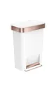 Trittmulde, weiß mit Roségold, 45 l, Kunststoff, SIMPLEHUMAN