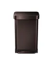 Nášlapný odpakový koš, tmavá bronz, 45 l, nerez, SIMPLEHUMAN