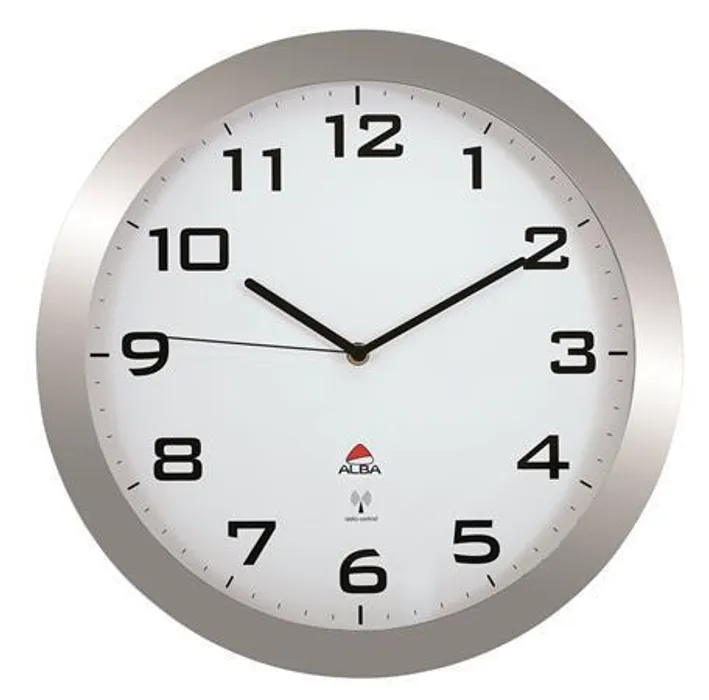 Hauptproduktbild Nástěnné hodiny "Horissimo", stříbrná, řízené rádiem, 38 cm, ALBA
