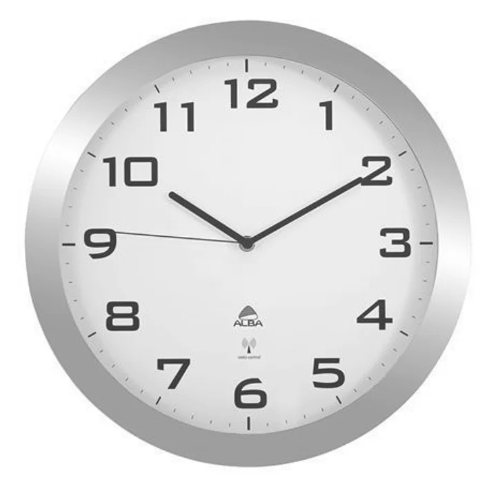 Hauptproduktbild Nástěnné hodiny "Horissimo", stříbrná, řízené rádiem, 38 cm, ALBA