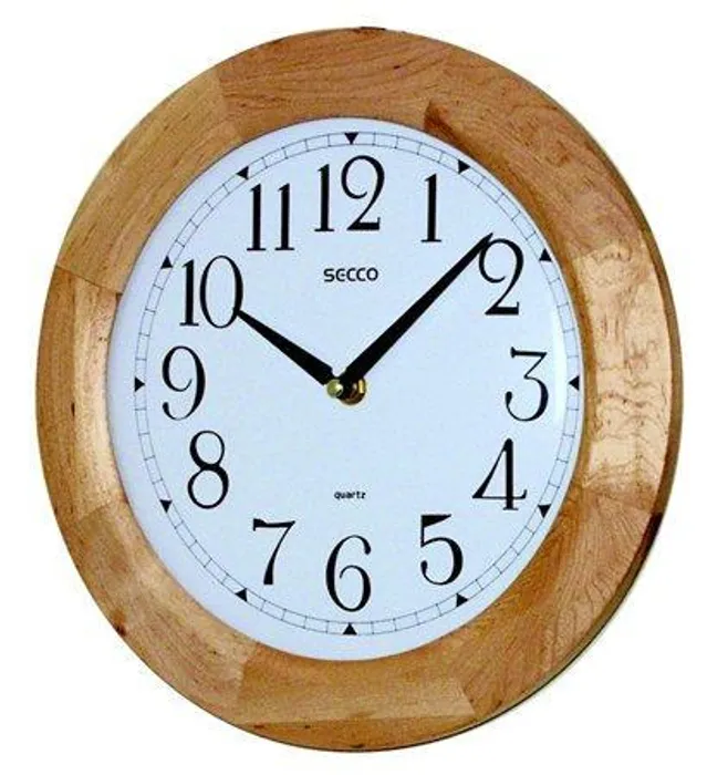 Hauptproduktbild Nástěnné hodiny, přírodní, 28cm, dřevěný rám, SECCO