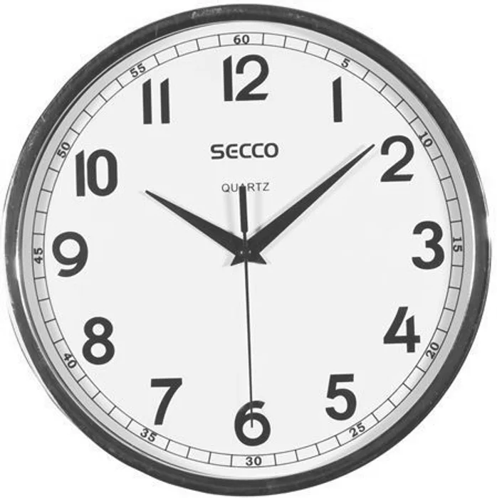Hauptproduktbild Nástěnné hodiny, rám - chromový, 24 cm, SECCO