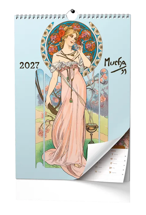 Hauptproduktbild Nástěnný poznámkový kalendář A3 - Alfons Mucha 2027