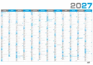 Wandkalender B1 - Blau