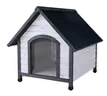 NATURA bouda pro psa se sedlovou střechou, M-L: 83 x 87 x 101 cm, šedá