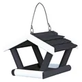 NATURA Outdoor-Futterspender offen, schwarz und weiß 17x19x14 cm