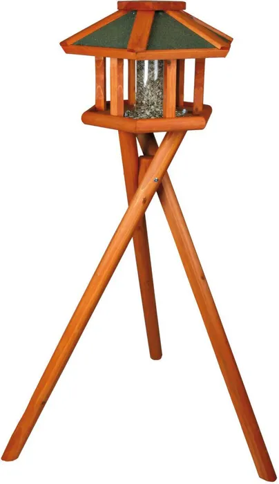 Hauptproduktbild NATURA venkovní krmítko se stříškou a silem, na trojnožce 1,40 m, 50 x 34 cm, borové dřevo