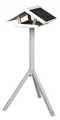 NATURA Outdoor-Futterstation mit Baldachin, auf Stativ 1,15 m, 65 x 46 cm, Kiefernholz, grau/b
