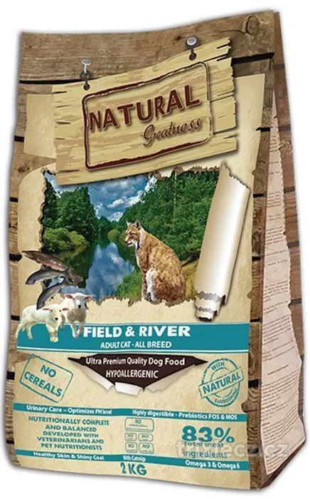 Hauptproduktbild Natural Greatness Field,River Cat Recipe /losos,jehně 600 g
