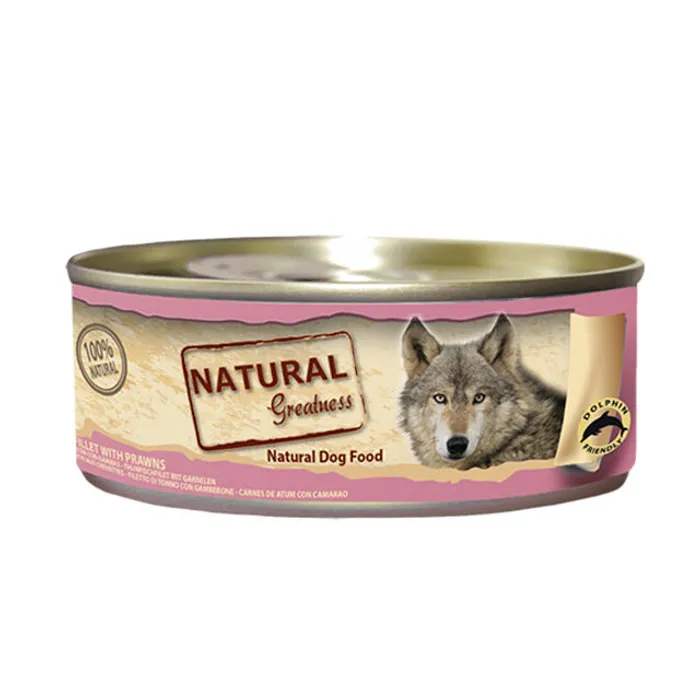 Hauptproduktbild Natural Greatness filet tuňák+krevety, konzerva pro psy 156 g