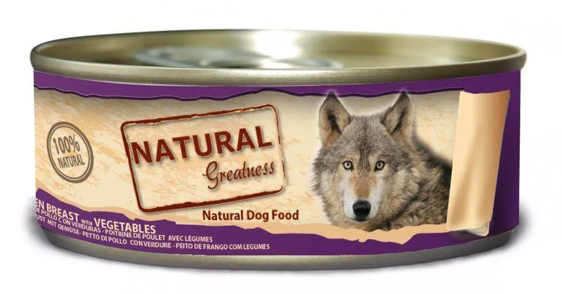 Hauptproduktbild Natural Greatness kuřecí prsa+zelenina, konzerva pro psy 156 g