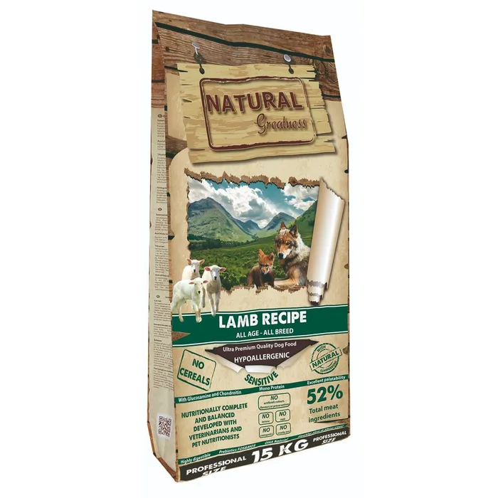 Hauptproduktbild Natural Greatness Lamb Recipe All Breed Sensitiv/jehně 15 kg