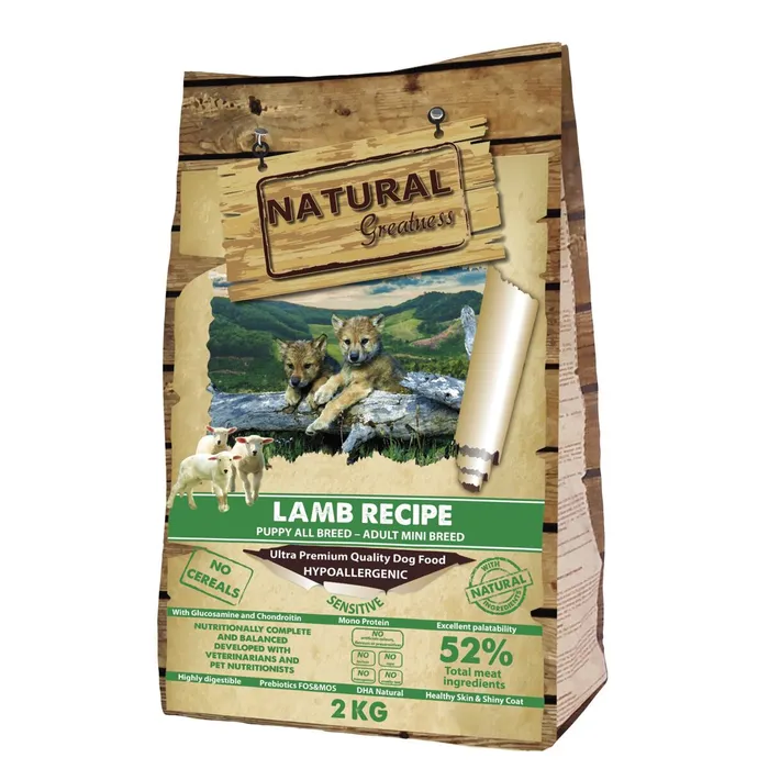 Hauptproduktbild Natural Greatness Lamb Recipe Sensitive Starter Puppy & Adult Mini 2 kg