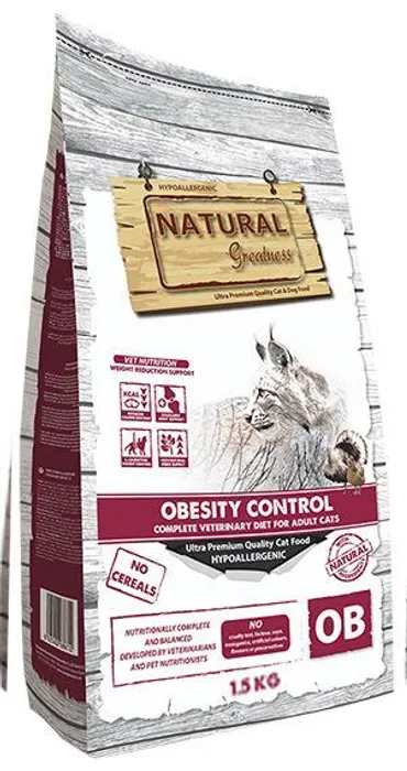 Hauptproduktbild Natural Greatness OBESITY CONTROL veterinární dieta pro kočky 1,5 kg