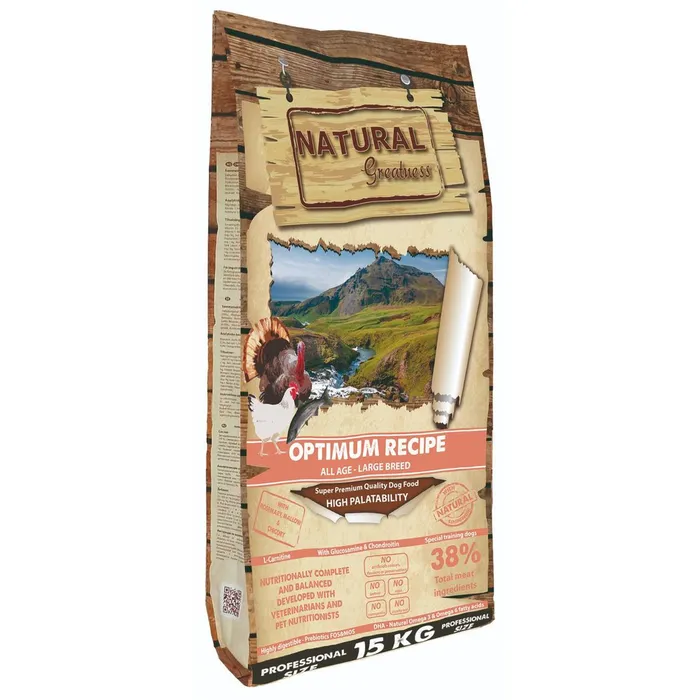 Hauptproduktbild Natural Greatness Optimum Recipe Large Breed/krůta,kuře/15 kg