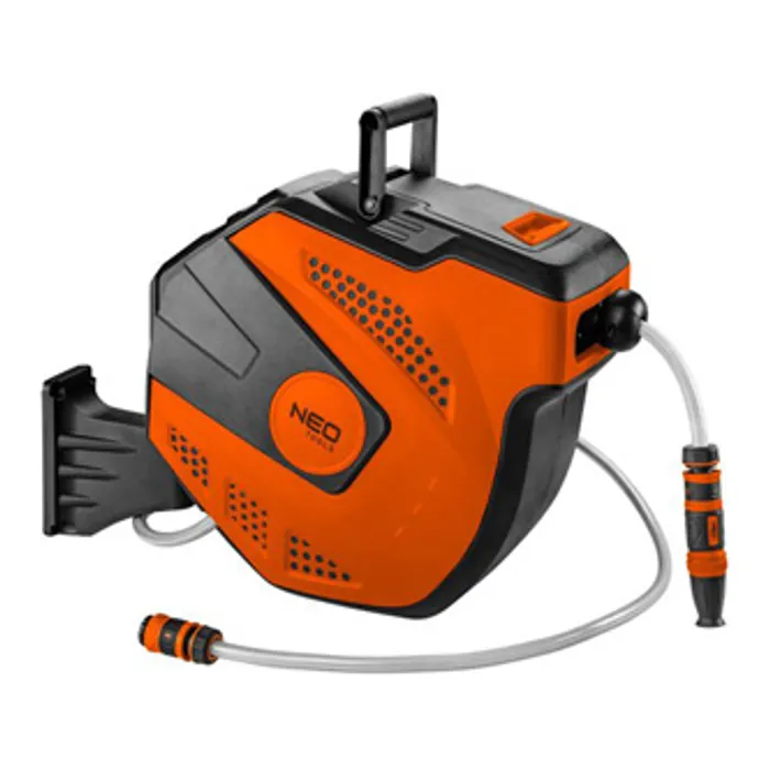 Hauptproduktbild NEO TOOLS box s navijákem včetně zahradní hadice, 20+2m, 10bar, oranžovo-černý, 15-891