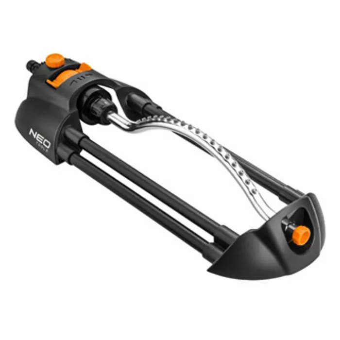 Hauptproduktbild NEO TOOLS oscilační postřikovač, 18 trysek pro plochu až 14x19m, 1/2" i 3/4", oranžovo-če