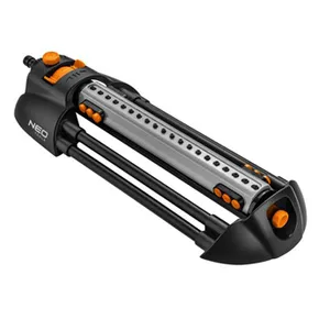 NEO TOOLS oszillierender Sprüher, 20 Düsen für eine Fläche bis 16x20m, 1/2" und 3/4", orange-schwarz