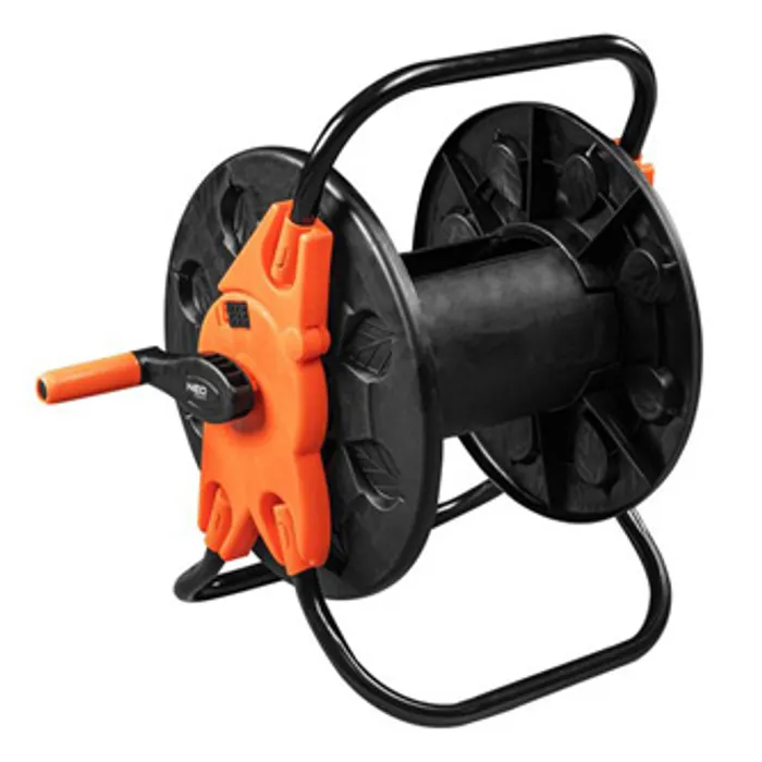 Hauptproduktbild NEO TOOLS stojan pro zahradní hadici až 60m 1/2" nebo 20m 3/4", oranžovo-černý, 15-791
