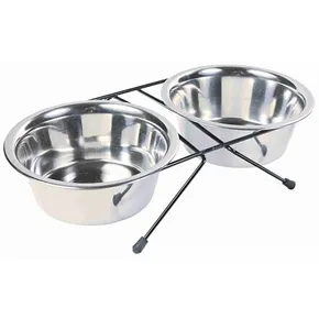 Edelstahlständer + 2 Schüsseln 0,75 l/15 cm