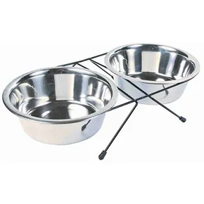 Edelstahlständer + 2 Schüsseln 1,8 l/20 cm