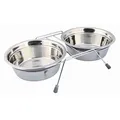 Edelstahlständer + 2 Schüsseln mit Silikonring 1500 ml/21 cm