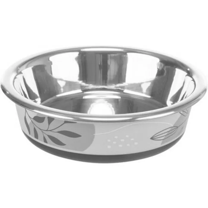 Hauptproduktbild Nerezová miska pro kočky, plastový vnější povrch: 0,2 l/o 12 cm, nerez/plast/guma, modrá/š