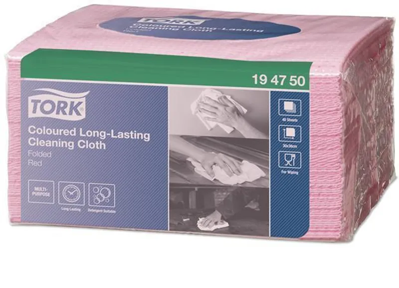 Hauptproduktbild Netkaná textílie Tork Premium ve skládané verzi - červená [40 ks]