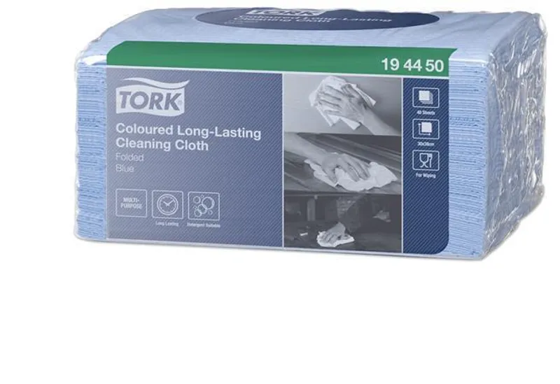 Hauptproduktbild Netkaná textílie Tork Premium ve skládané verzi - modrá [40 ks]