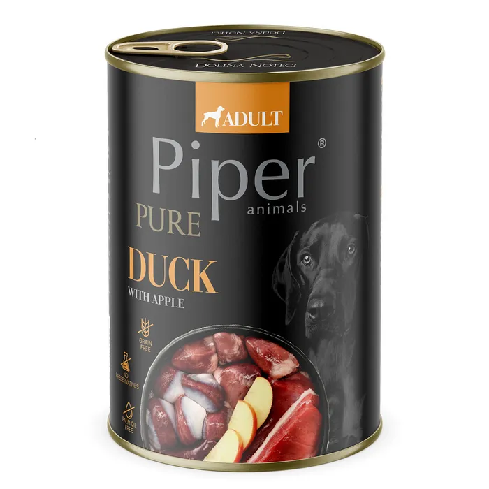 Hauptproduktbild NEW PIPER PURE kachna s jablky, konzerva pro psy 400 g