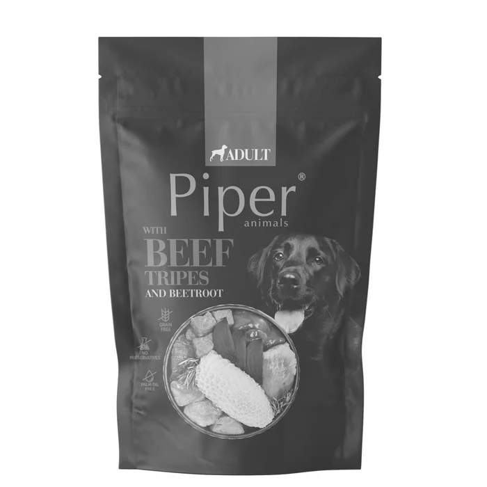 Hauptproduktbild NEW PIPER s hovězími žaludky a červenou řepou, kapsička pro psy 500 g