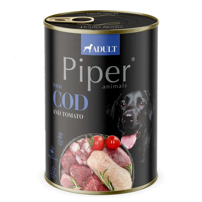 Hauptproduktbild NEW PIPER s treskou a rajčaty, konzerva pro psy 400 g