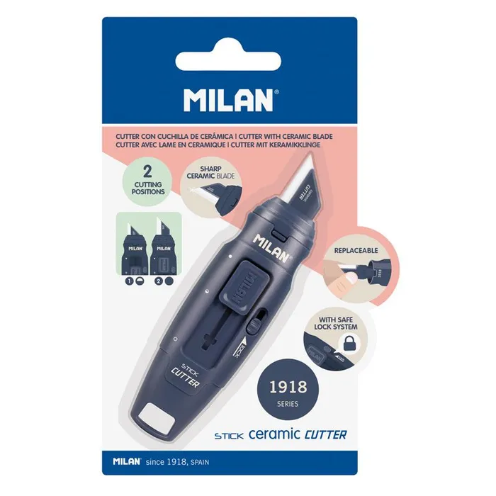 Hauptproduktbild Nůž ořezávací MILAN Stick keramická čepel, modrý