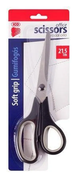 Hauptproduktbild Nůžky kancelářské, 21,5 cm, gumové rukojeti, ICO, černé