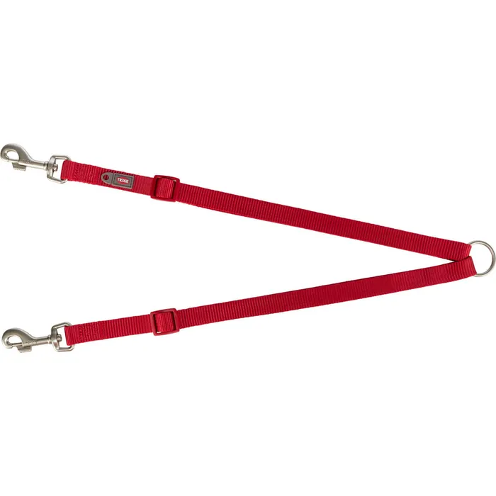 Hauptproduktbild Nylonová rozdvojka - pásky s karabinami 40-70 cm/15 mm, - červená