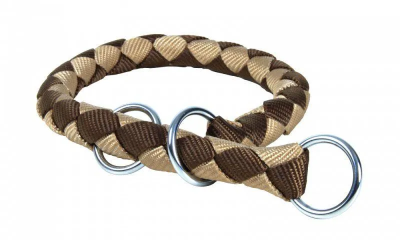 Hauptproduktbild Nylonový obojek kulatý CAVO - hnědo/béžová DOPRODEJ S:25-31cm/12mm