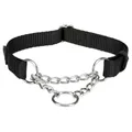 PREMIUM halb einziehbares Nylonhalsband – schwarz L-XL: 45–70 cm/25 mm
