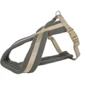 Nylongeschirr PREMIUM gefüttert, Sand/Graphit S-M:Brust:40-70cm/20mm
