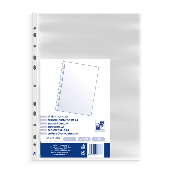 Hauptproduktbild obal EURO A4/U závěsný lesklý [100 ks]