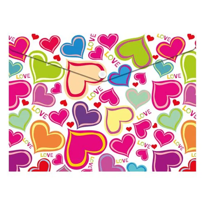 Hauptproduktbild Obal PP s patentkou A4, Love Hearts