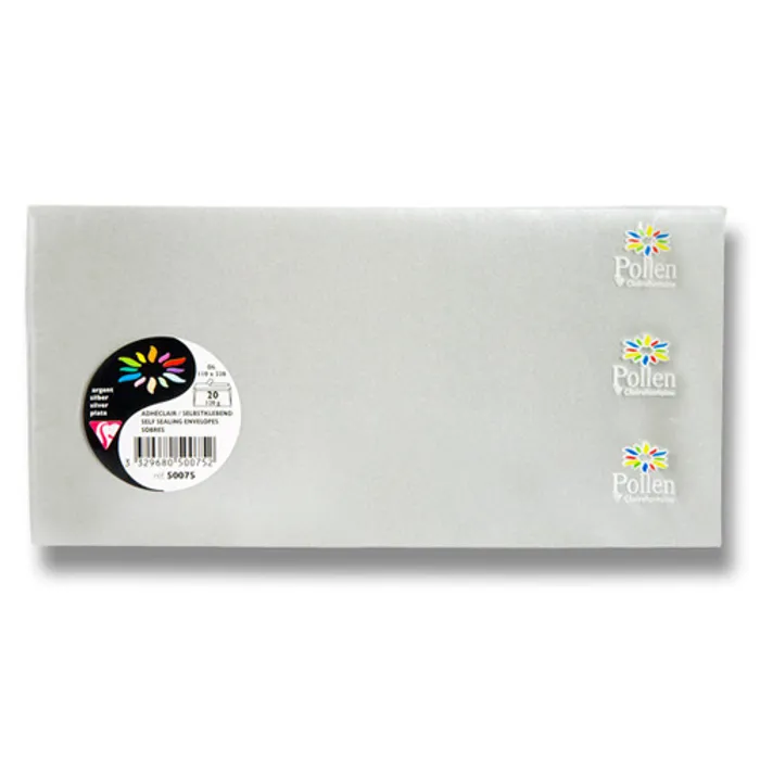 Hauptproduktbild Obálka Clairefontaine, DL, samolepicí, 20 ks,stříbrná