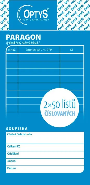 Hauptproduktbild Obchodní paragon, číslovaný, 2 x 50 listů 1092