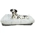 Weiteres Produktbild Rechteckiges Bett HARVEY, Langhaarplüsch/Wildleder, grau 80 x 65 cm