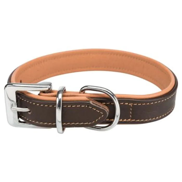 Hauptproduktbild Obojek ACTIVE COMFORT kožený, hnědá/světle hnědá L: 47-54 cm/35 mm