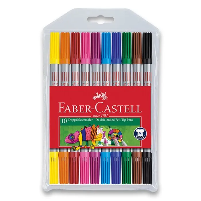 Hauptproduktbild Oboustranné dětské fixy Faber-Castell - 10 barev