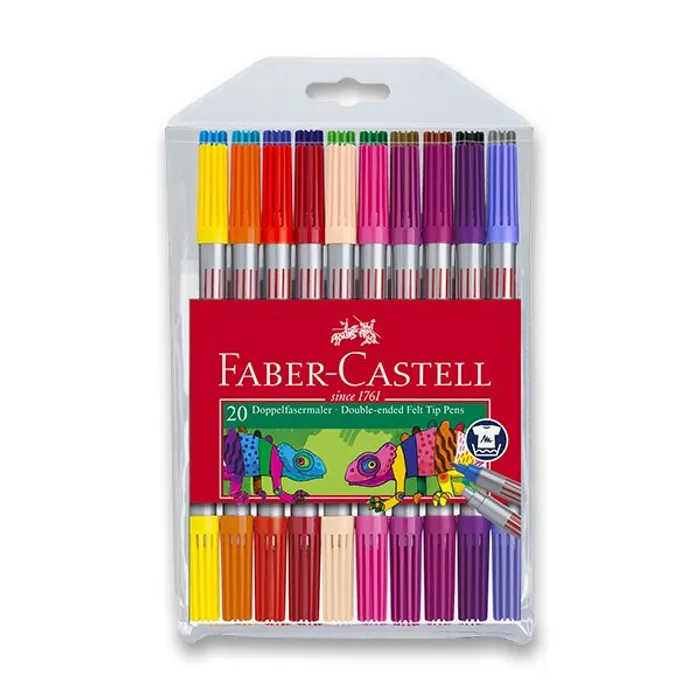Hauptproduktbild Oboustranné Dětské fixy Faber-Castell - 20 barev